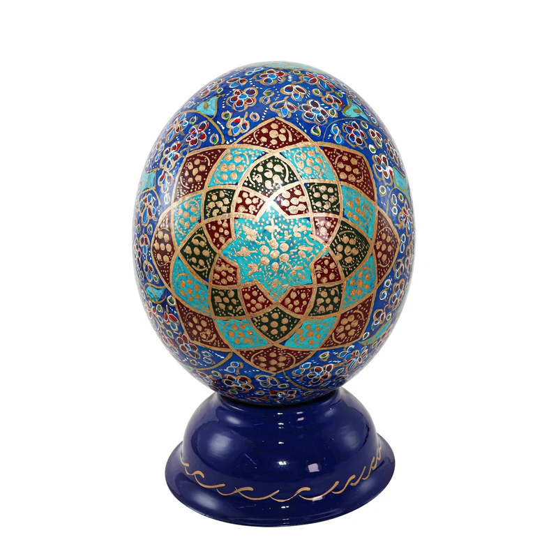 تخم شترمرغ تزیینی طرح شمسه کد 1412