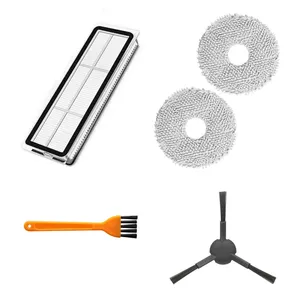 پد تی فیلتر و برس کناری جارو رباتیک مدل L10s plus مناسب برای جاروبرقی رباتیک شیائومی +L10s مجموعه ۵ عددی