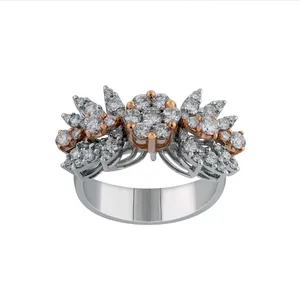 انگشتر طلا 18 عیار زنانه جواهری سروری مدل 11680