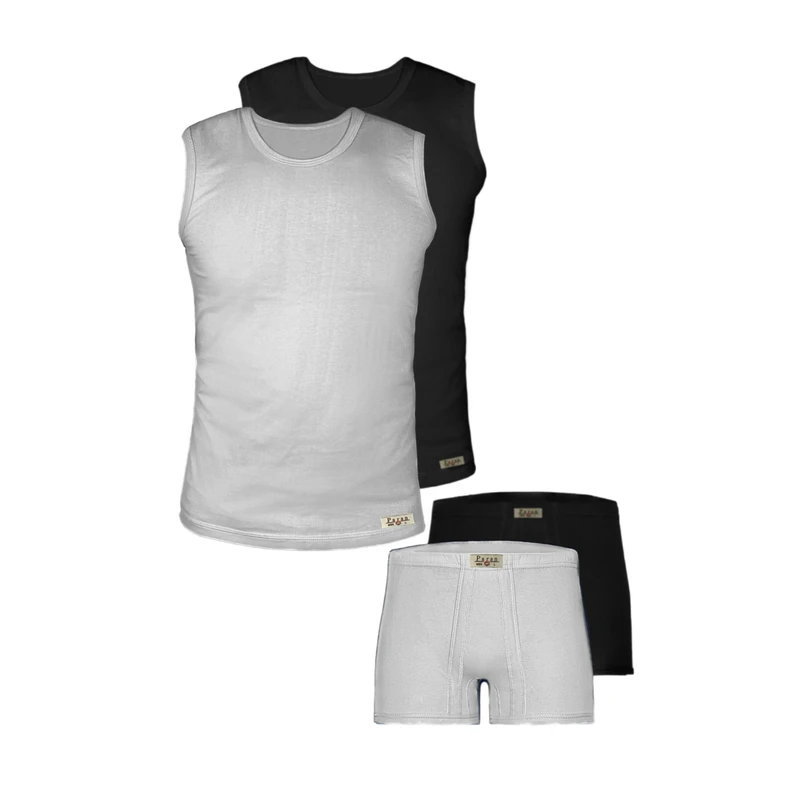 ست شورت و زیرپوش مردانه تولیدی پاران مدل نخ پنبه خالص صادراتی مجموعه 2 عددی
