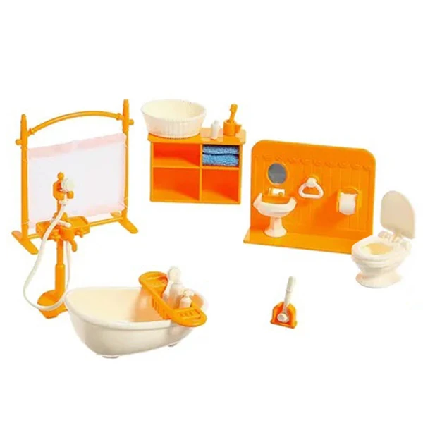 ست اسباب بازی لوازم خانه مدل سرویس وان و حمام مینیاتوری