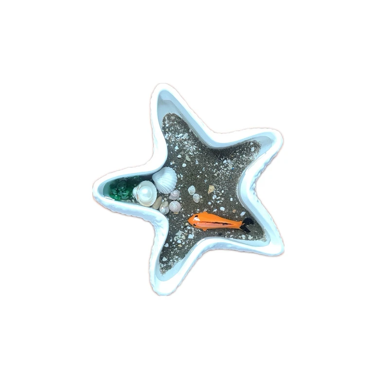 ظرف ماهی هفت سین مدل رزینی سنگی طرح ستاره