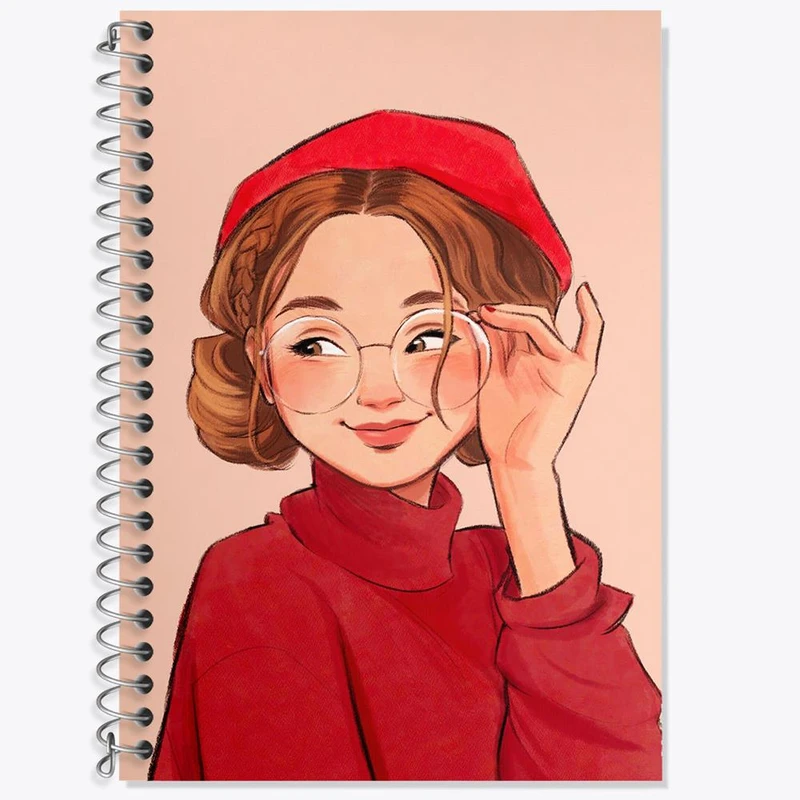 دفتر زبان 50 برگ خندالو مدل دو خط طرح دخترانه کد 25651