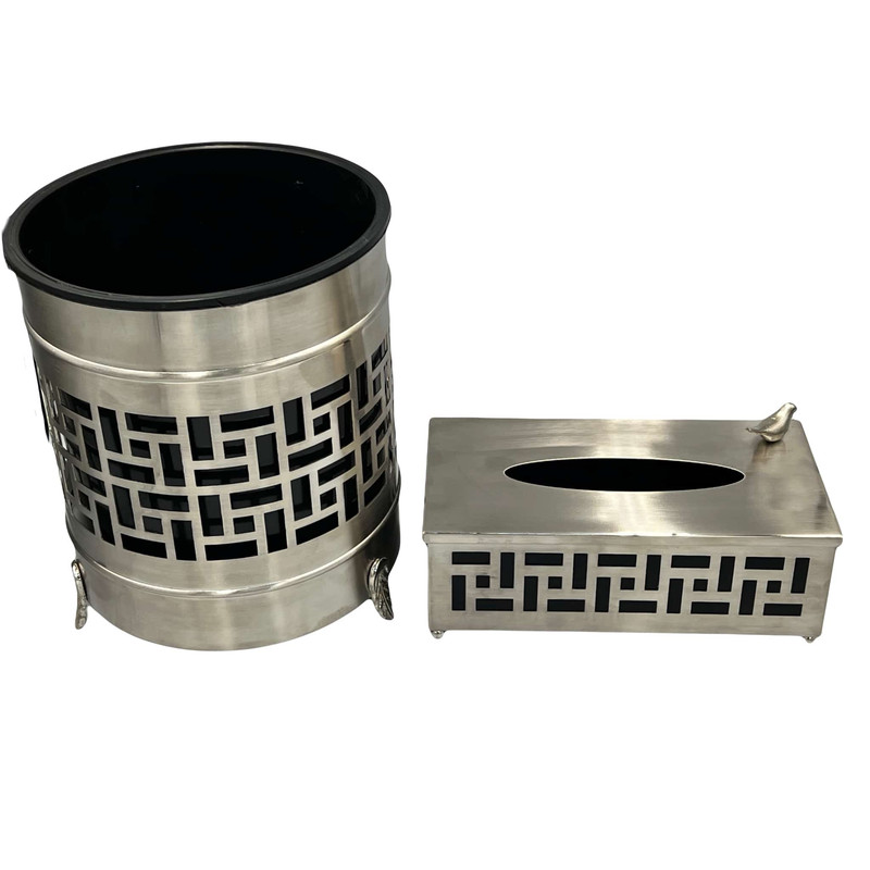 سطل و جای دستمال کاغذی مدل لیزری کد 7004