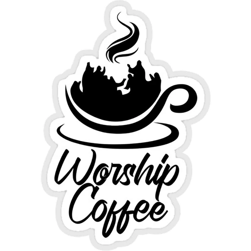 استیکر لپ تاپ طرح worship coffee کد ST2065