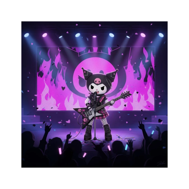 استیکر پارچه و لباس پاد آفرین مدل کارتونی کورومی Kuromi جذاب کد 1212