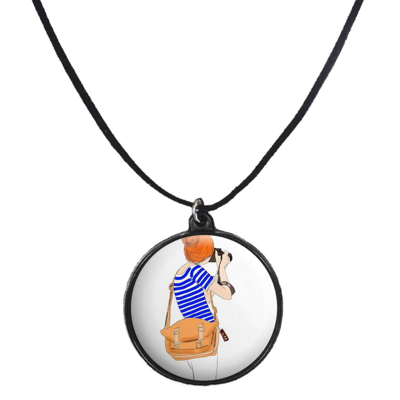 گردنبند پرمانه طرح عکاس کد pmb.5126 مدل دو طرفه