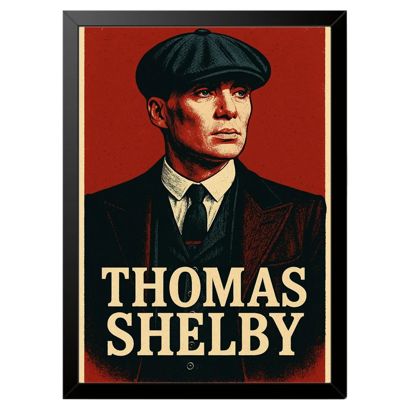 تابلو بکلیت طرح سریال پیکی بلایندرز شخصیت توماس شلبی Peaky Blinders Tommy Shelby مدل b-po1649 فریم مشکی
