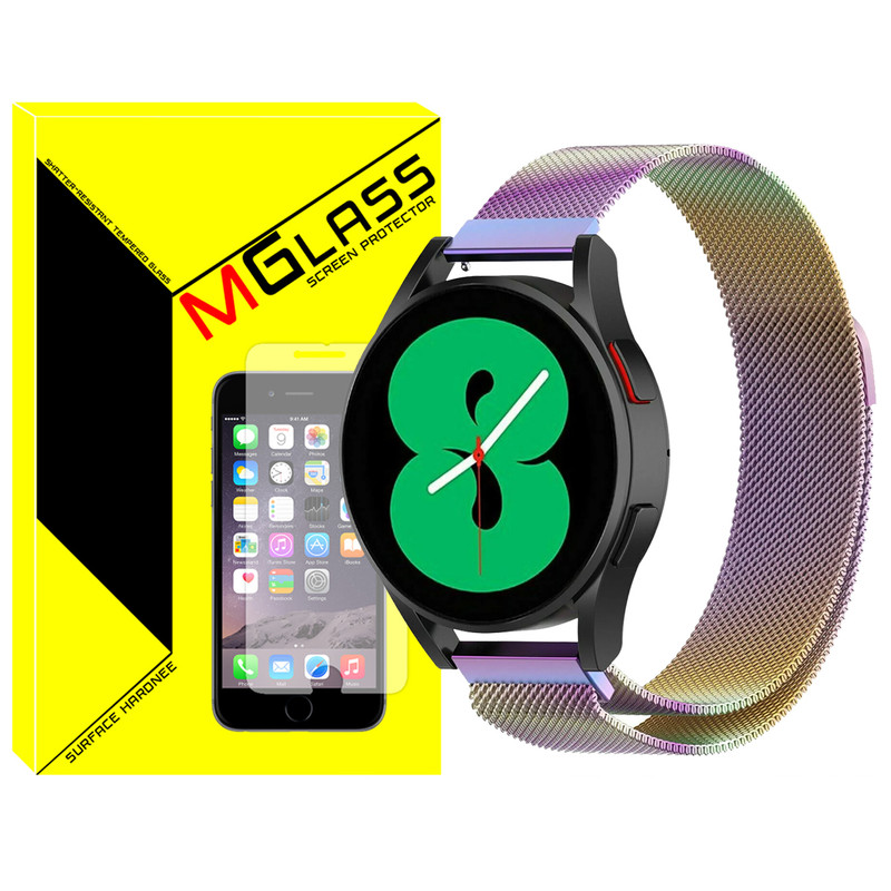 بند ام گلس مدل New Milanese مناسب برای ساعت هوشمند سامسونگ Galaxy Watch Active 1 / Active 2 40mm / Active 2 44mm / Watch 3 41mm / Galaxy Watch 4 40mm / watch 4 42mm / watch 4 44mm / watch 4 46mm