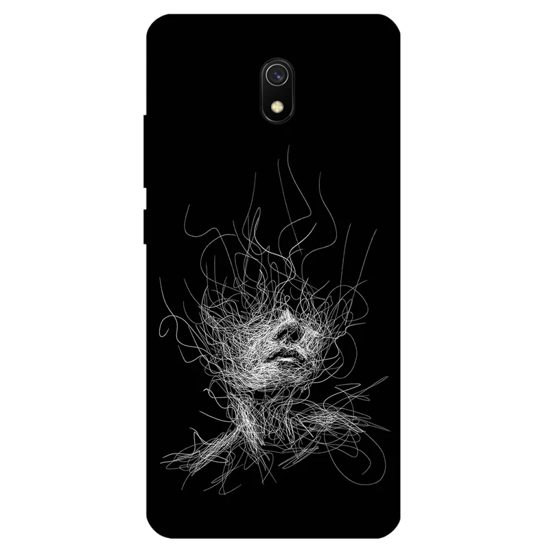 کاور مگافون طرح اسکچ صورت مدل 7423 مناسب برای گوشی موبایل شیائومی Redmi 8A