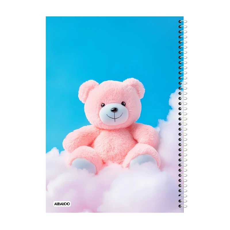 دفتر مشق 100 برگ آلبالو طرح خرس فانتزی کد 2215