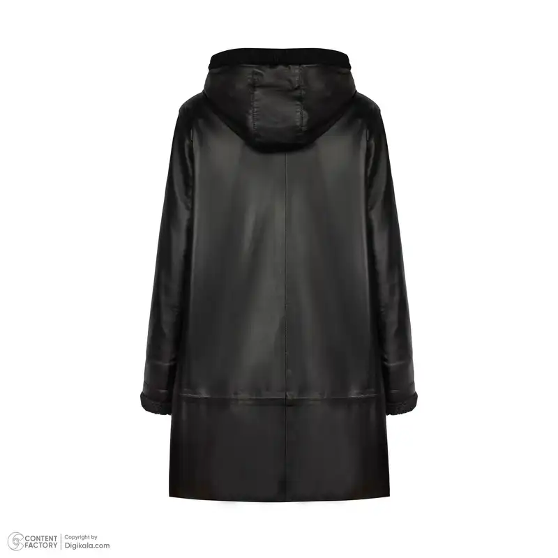 کت چرم زنانه چرم مشهد مدل b0481-001 رنگ مشکی