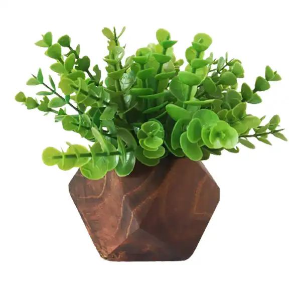 گلدان به همراه گل مصنوعی مدل هشت ضلعی کد 529