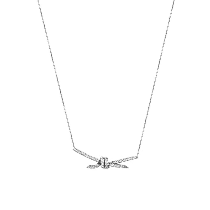 گردنبند طلا 18 عیار زنانه الی گالری مدل گره تیفانی نگینی