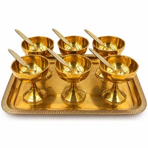 بستنی خوری 13 تکه  برنزی  مدل زرنگار