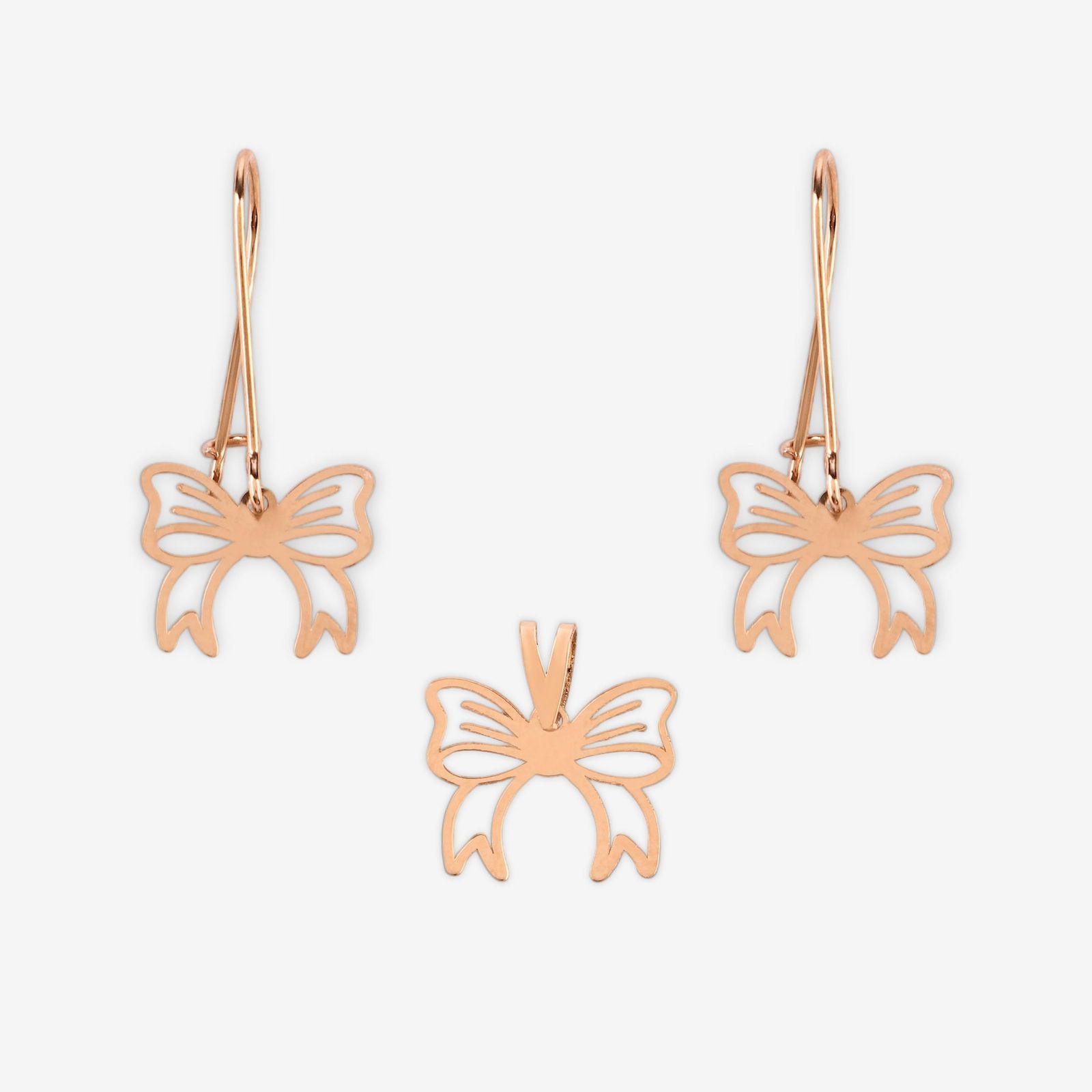 نیم ست طلا 18 عیار زنانه حافا گلد مدل پاپیون کد nim16 -  - 2