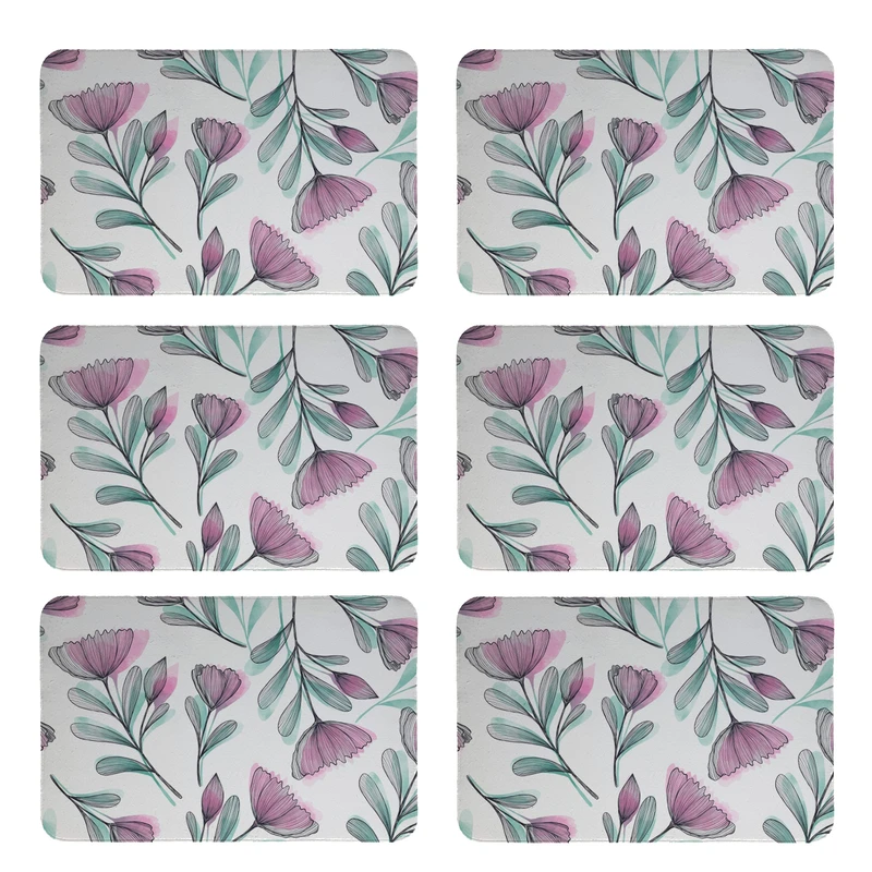 زیربشقابی طرح گل کد 8019 بسته 6 عددی