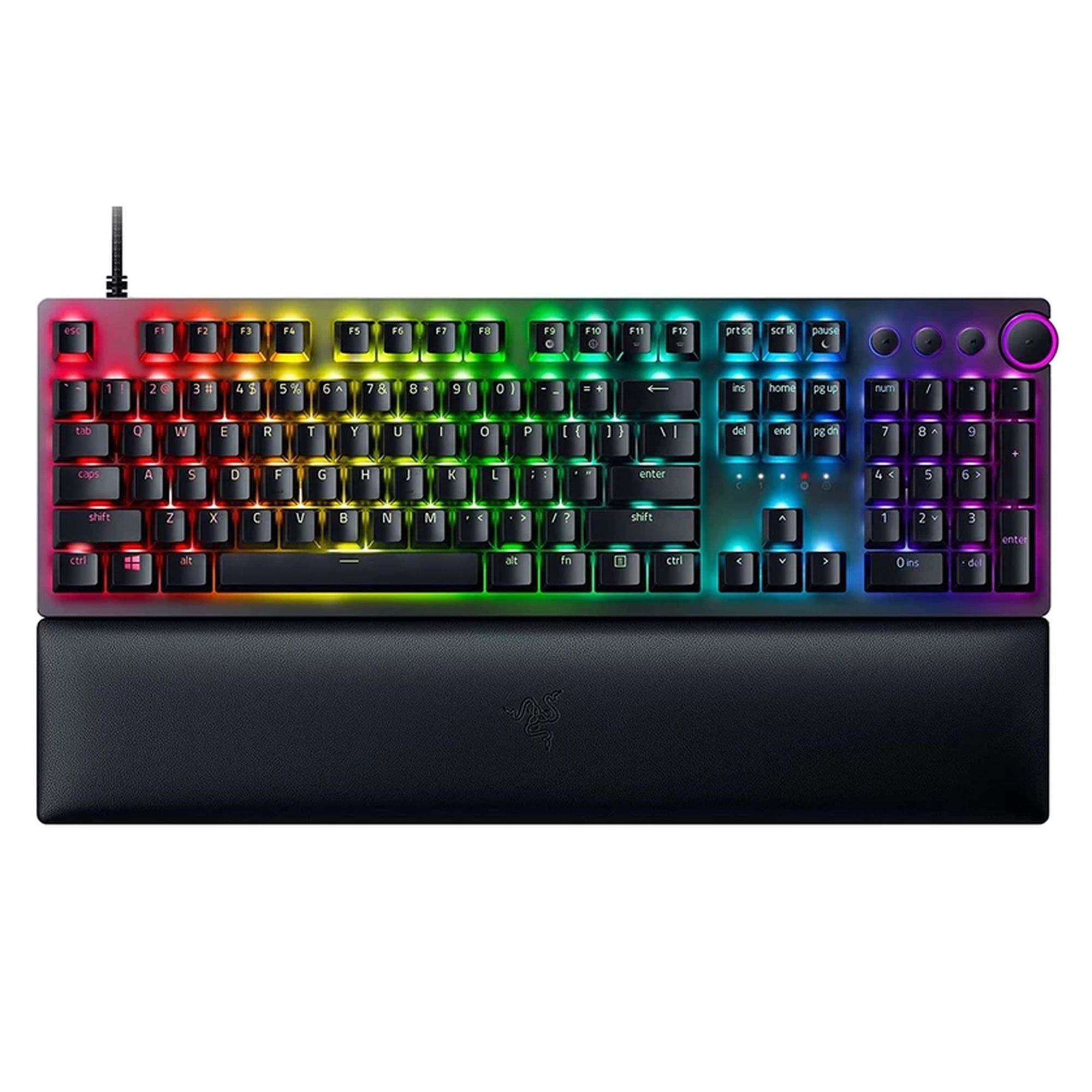 کیبورد گیمینگ ریزر مدل Huntsman V2، سوییچ مکانیکال Linear Optical قرمز، Full-Size، نورپردازی RGB