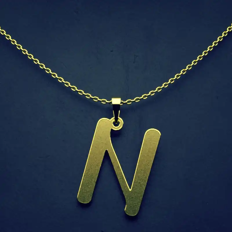 گردنبند طلا 18 عیار زنانه مدوپد مدل حرف N کد H3-1-1194