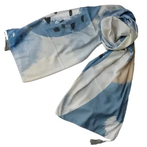 شال زنانه مدل نخی طرح آبرنگی