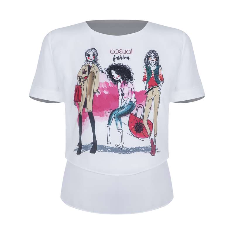 بلوز زنانه مدل کیمیا طرح دختران فشن