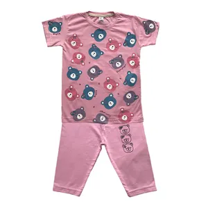 ست تی‌شرت آستین کوتاه و شلوار دخترانه مدل PJ1051