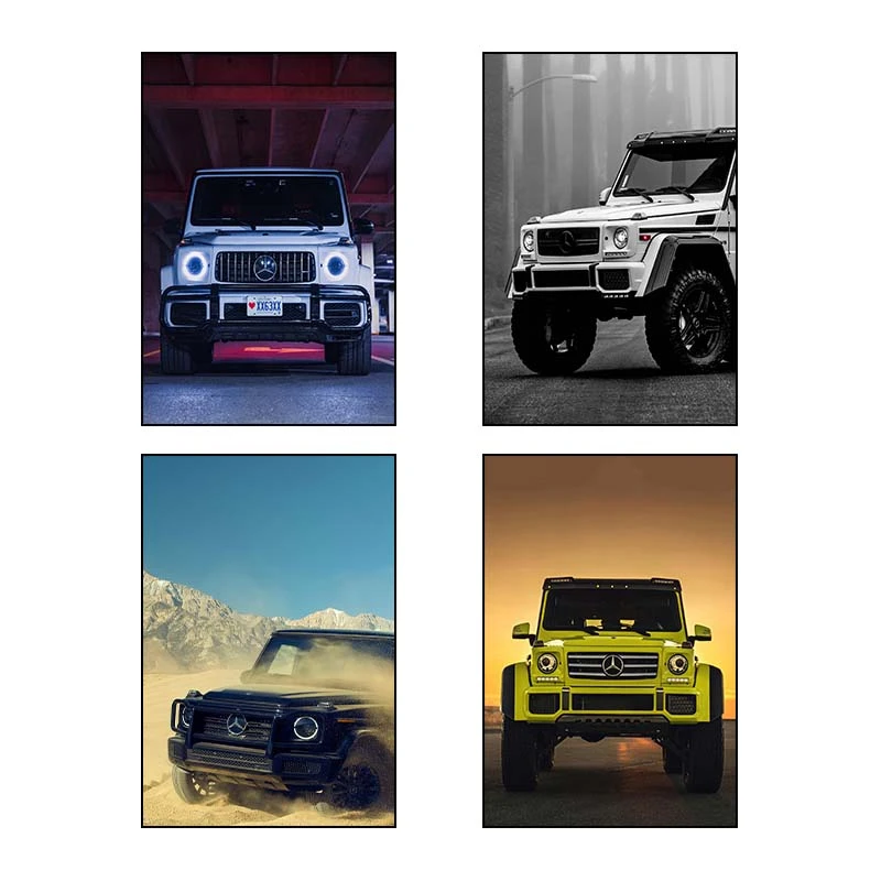 تابلو شاسي کارنيکا طرح جی‌واگن G‑Wagon کد 96890 مجموعه 4 عددی