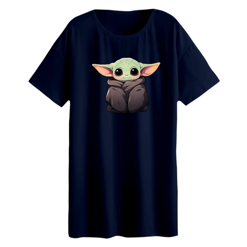 تی شرت لانگ زنانه مدل بیبی یودا کد 05