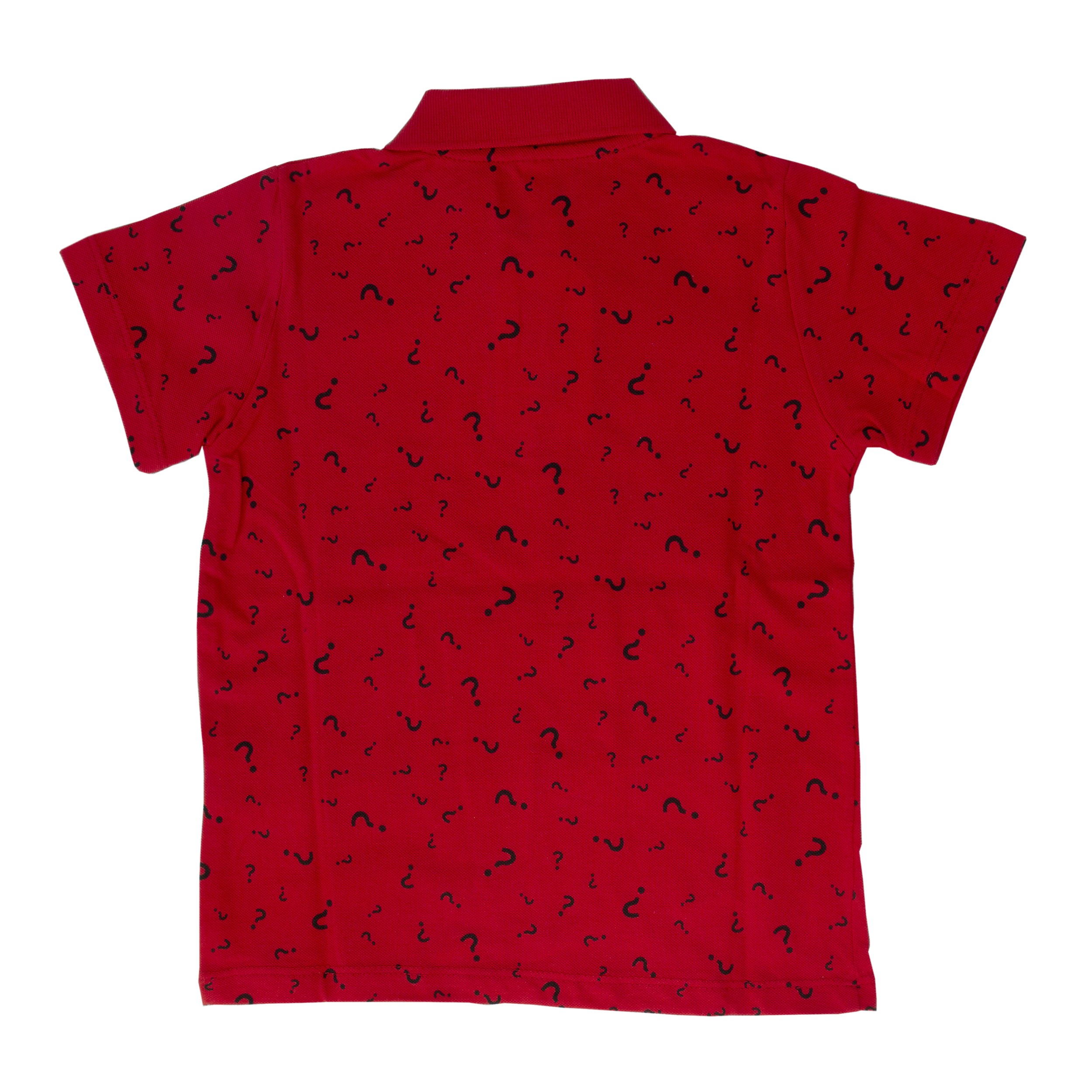 پولوشرت آستین کوتاه پسرانه مدل SORU IŞARETLI