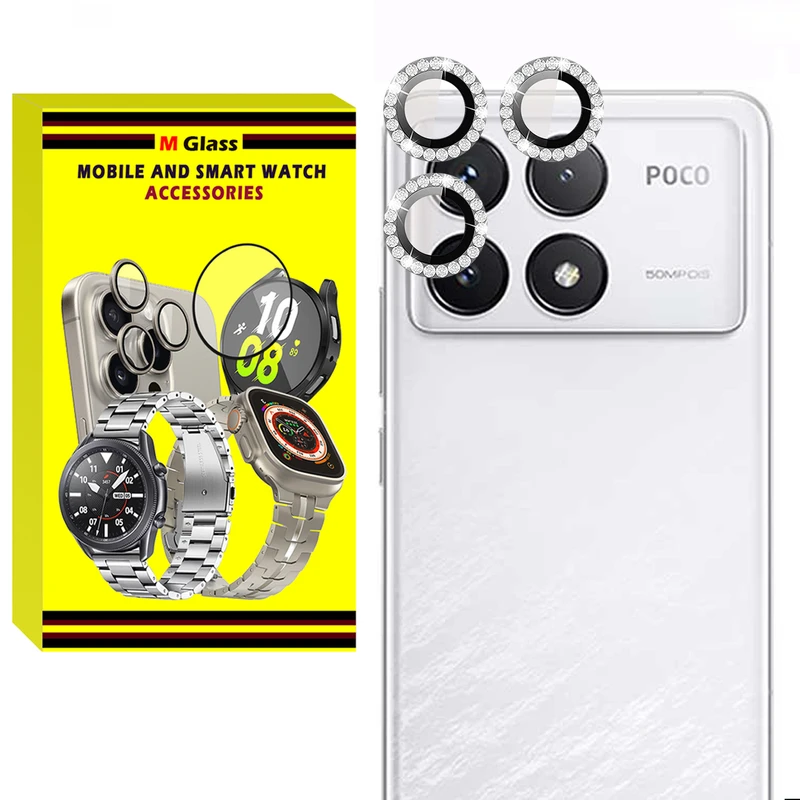 محافظ لنز دوربین فلزی ام‌گلس مدل RNG Diamond MG مناسب برای گوشی موبایل شیائومی Poco F6 Pro