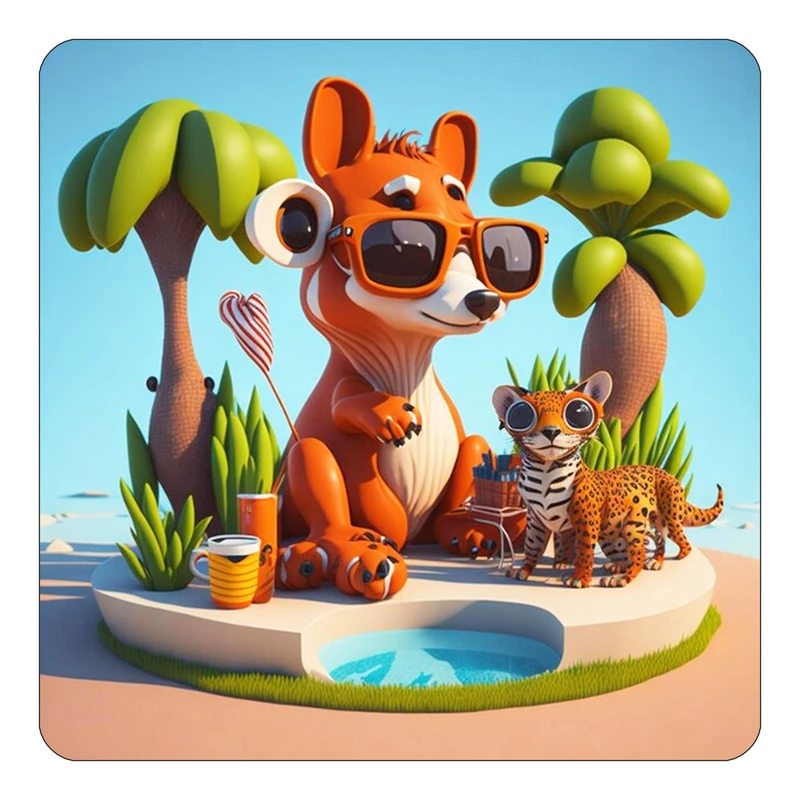 مگنت کاکتی طرح حیوانات کارتونی مدل mp28811