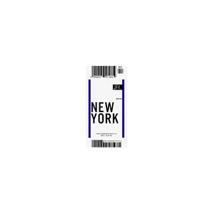 استیکر لپ تاپ لولو طرح بلیط هواپیما به نیویورک BOARDING PASS TO NEW YORK کد 759