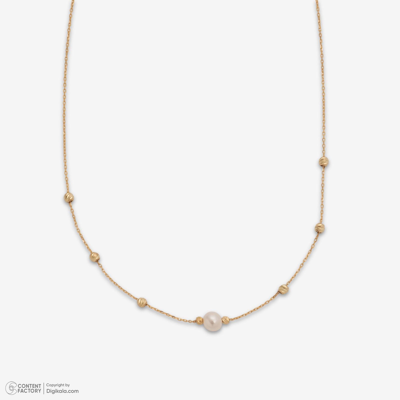 گردنبند طلا 18 عیار زنانه با زنجیر البرنادو حافا گلد مدل مروارید کد n006 -  - 6
