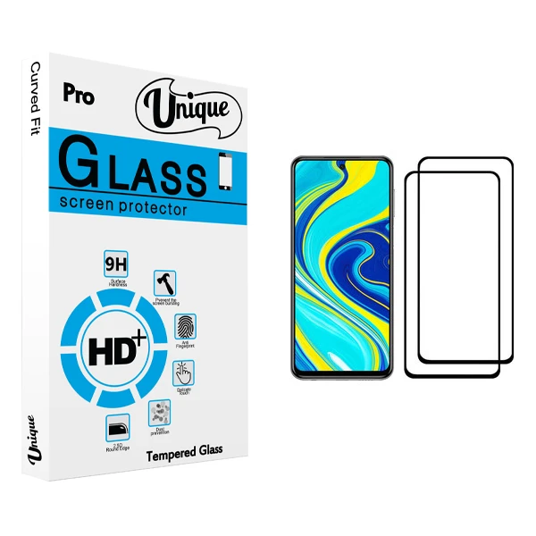 محافظ صفحه نمایش يونيک مدل +Clear مناسب برای گوشی موبایل شیائومی Redmi Note 9S بسته دو عددی