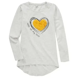 تی شرت آستین بلند دخترانه ایگا مدل 376617 قلب