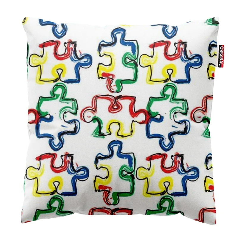  کوسن پاد آفرین طرح پازل رنگی سایز 30*30 سانتی متر کد 855