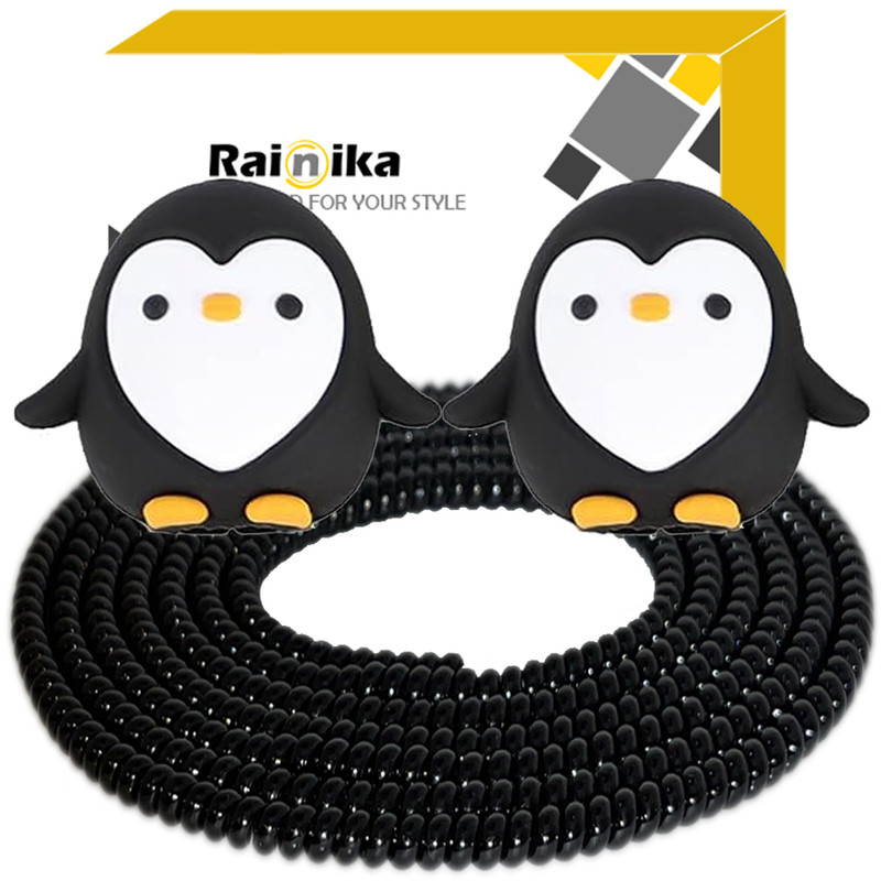 محافظ کابل شارژ و هندزفری رینیکا مدل Penguin Bla KK 03 مجموعه 3 عددی