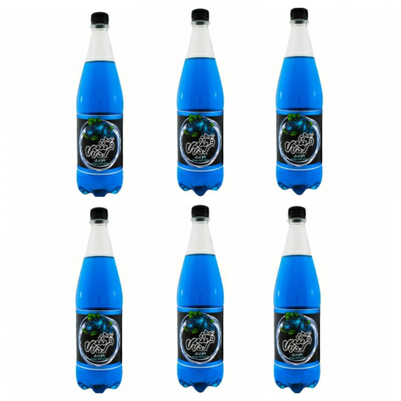 آبمیوه گازدار بلوبری فرش دی - 1 لیتر بسته 6عددی