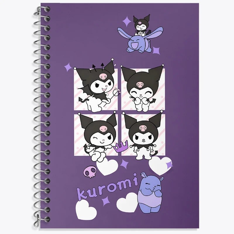 دفتر زبان 50 برگ خندالو مدل سه خط طرح کرومی (Kuromi) کد N4200