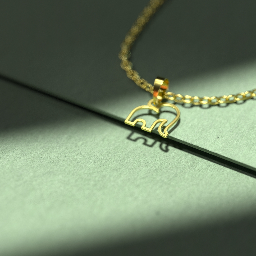 گردنبند طلا 18 عیار زنانه مدوپد مدل فیل کد B3-1-1068