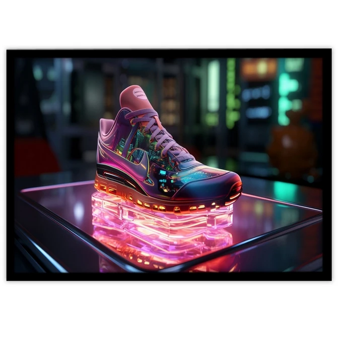 تابلو نوری بکلیت طرح کفش اسپرت نئونی مدل B-MID-20407