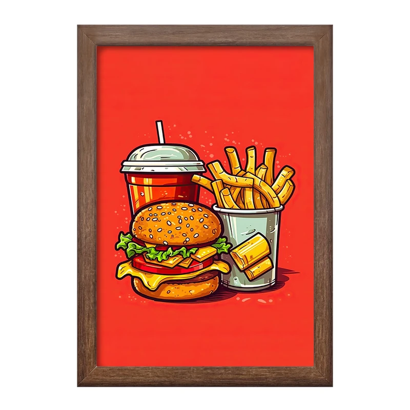 تابلو خندالو طرح فست فود (Fast Food) کد 36556