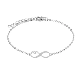 دستبند زنجیری زنانه هایکا طرح بی نهایت و قلب کد zd.ha 323