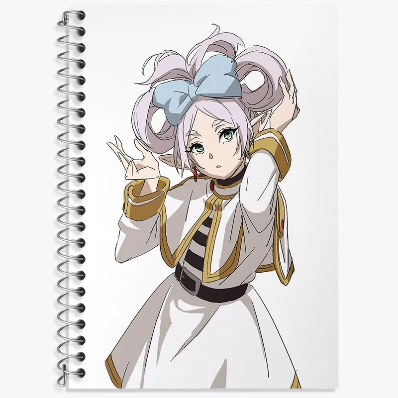 دفتر زبان 50 برگ خندالو مدل سه خط طرح انیمه فریرن (Frieren) کد 33926