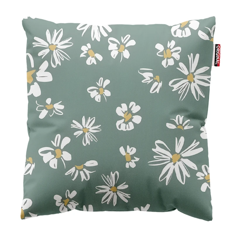 کوسن پاد آفرین مدل مینیمال طرح گل و برگ کد PK303460 سایز 30*30 سانتی متر