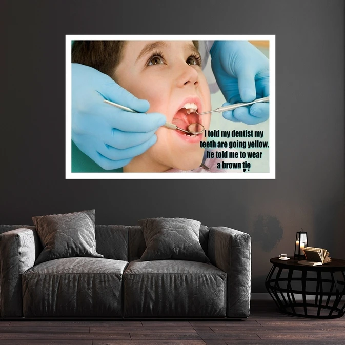 تابلو بکلیت طرح لبخند و دندانپزشکی مدل قاب شاسی W-s9495