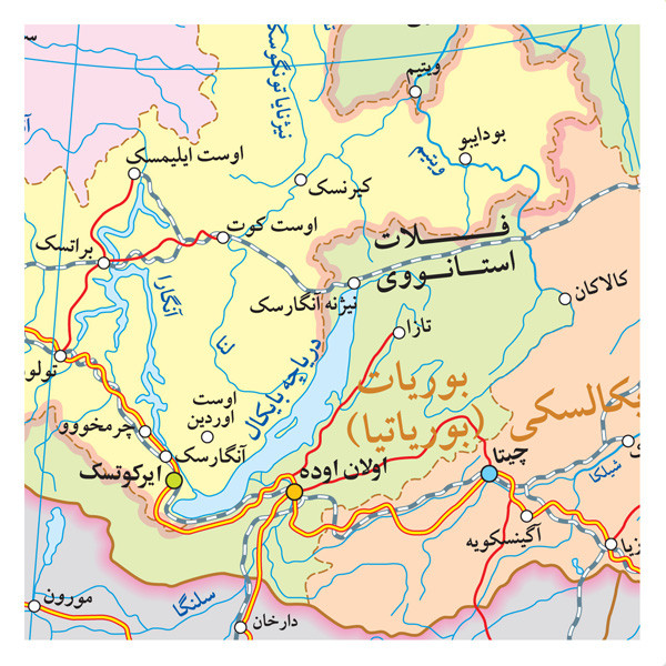نقشه انتشارات گیتاشناسی نوین مدل راههای کشور روسیه کد 1648