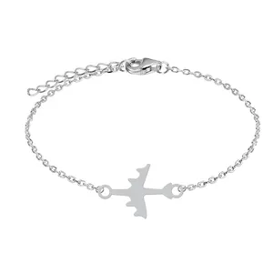 دستبند زنجیری زنانه هایکا مدل هواپیما کد z.dh203