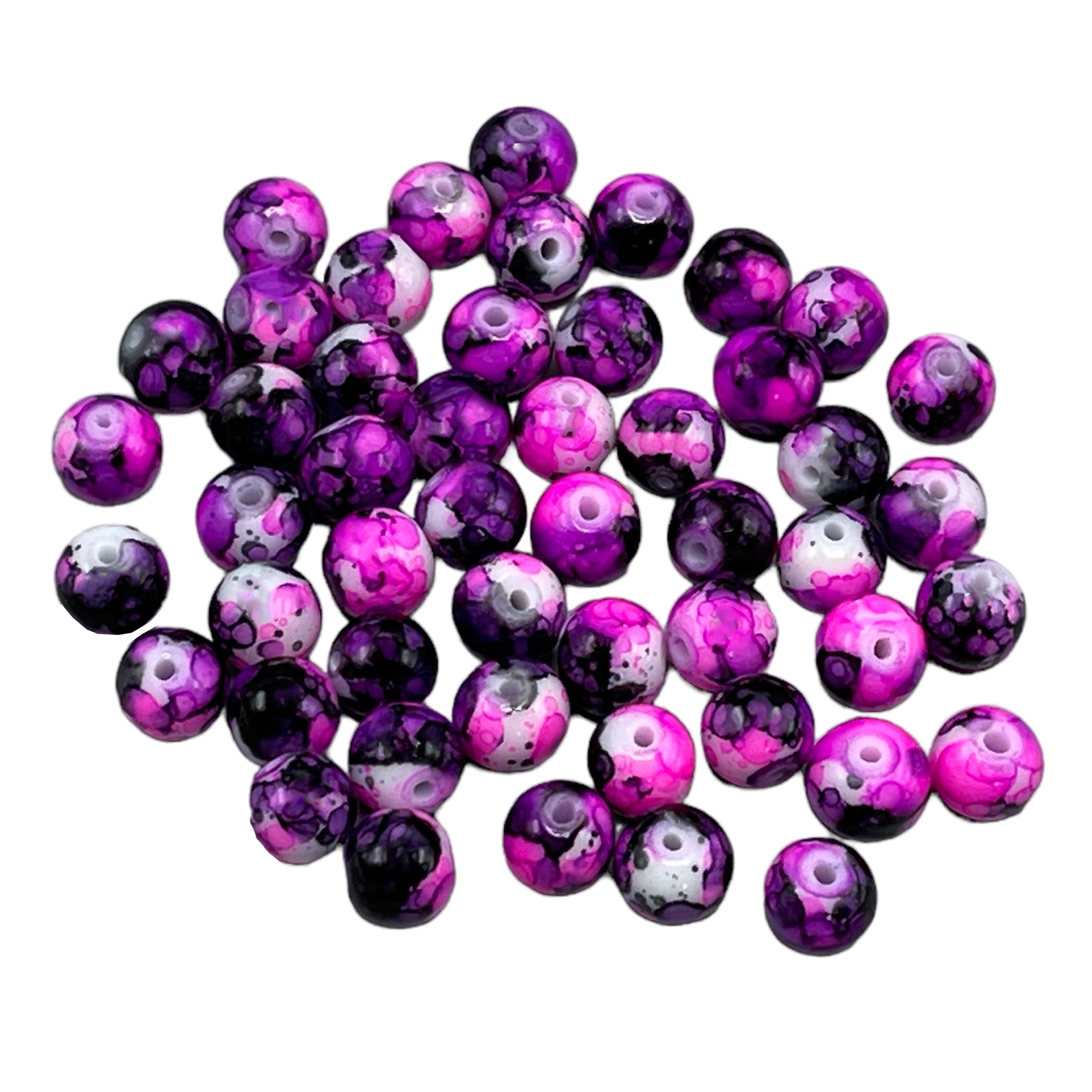 مهره دستبند مدل Ball-Purple بسته 50 عددی