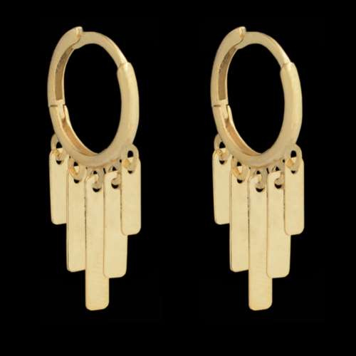 گوشواره طلا 18 عیار زنانه طلای مستجابی مدل روکو مستطیل کد 670175